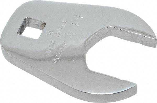 Proto - 1-1/4" 1/2" Drive Full Polish Chrome Open End Crowfoot Wrench - 2-15/32" Head Diam x 3/8" Head Thickness, 2-23/64" OAL - Apex Tool & Supply