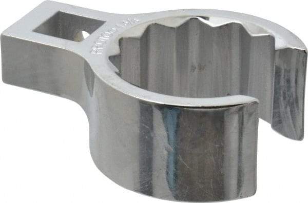 Proto - 1-3/8" 12 Point 1/2" Drive Full Polish Chrome Flare Nut Crowfoot Wrench - 1-15/16" Head Diam x 15/16" Head Thickness, 2.56" OAL - Apex Tool & Supply