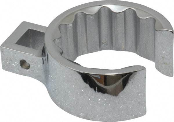Proto - 1-9/16" 12 Point 1/2" Drive Full Polish Chrome Flare Nut Crowfoot Wrench - 2-5/32" Head Diam x 15/16" Head Thickness, 2.88" OAL - Apex Tool & Supply