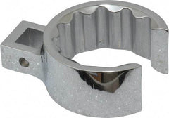 Proto - 1-9/16" 12 Point 1/2" Drive Full Polish Chrome Flare Nut Crowfoot Wrench - 2-5/32" Head Diam x 15/16" Head Thickness, 2.88" OAL - Apex Tool & Supply