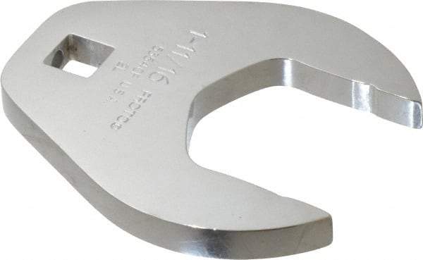 Proto - 1-11/16" 1/2" Drive Full Polish Chrome Open End Crowfoot Wrench - 3-11/32" Head Diam x 1/2" Head Thickness, 3-15/64" OAL - Apex Tool & Supply