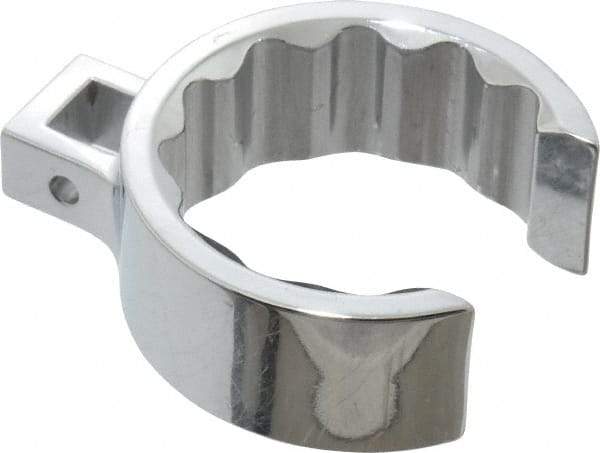 Proto - 2" 12 Point 1/2" Drive Full Polish Chrome Flare Nut Crowfoot Wrench - 2-23/32" Head Diam x 1-1/16" Head Thickness, 3.38" OAL - Apex Tool & Supply