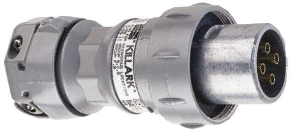 Hubbell Killark - 3 Pole, 2 Pin Cofiguration, NEMA 4X, 30 Amp Plug - 250 VDC, 600 VAC, Self Grounding - Apex Tool & Supply