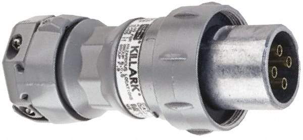 Hubbell Killark - 4 Pole, 4 Pin Cofiguration, NEMA 4X, 30 Amp Plug - 250 VDC, 600 VAC, Self Grounding - Apex Tool & Supply