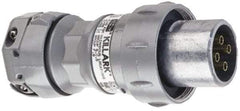 Hubbell Killark - 4 Pole, 4 Pin Cofiguration, NEMA 4X, 60 Amp Plug - 250 VDC, 600 VAC, Self Grounding - Apex Tool & Supply