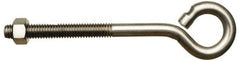 Gibraltar - 3/8-16, Stainless Steel Wire Turned Open Eye Bolt - 4" Thread Length, 3/4" ID x 1-13/32" OD, 6" Shank Length - Apex Tool & Supply