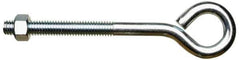 Gibraltar - 3/8-16, Zinc-Plated Finish, Steel Wire Turned Closed Eye Bolt - 2-1/2" Thread Length, 1/2" ID x 1-5/32" OD, 11-3/8" Shank Length - Apex Tool & Supply