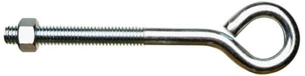 Gibraltar - 1/2-13, Zinc-Plated Finish, Steel Wire Turned Closed Eye Bolt - 2-1/2" Thread Length, 5/8" ID x 1-1/2" OD, 7-3/16" Shank Length - Apex Tool & Supply
