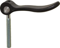 KIPP - 1/4-20, 0.71" Hub Diam, Black Powder Coat Cast Aluminum Adjustable Clamping Handle - 1.57" Stud Length - Apex Tool & Supply