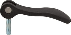 KIPP - 5/16-18, 1.06" Hub Diam, Black Powder Coat Cast Aluminum Adjustable Clamping Handle - 0.99" Stud Length - Apex Tool & Supply