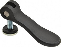 KIPP - 3/8-16, 1.06" Hub Diam, Black Powder Coat Cast Aluminum Adjustable Clamping Handle - 0.99" Stud Length - Apex Tool & Supply