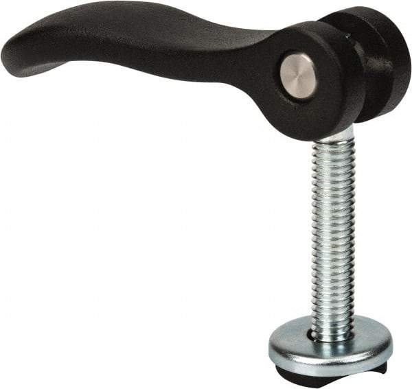 KIPP - 3/8-16, 1.06" Hub Diam, Black Powder Coat Cast Aluminum Adjustable Clamping Handle - 1.96" Stud Length - Apex Tool & Supply