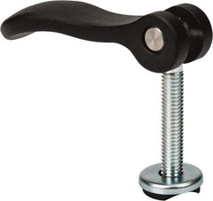 KIPP - 3/8-16, 1.06" Hub Diam, Black Powder Coat Cast Aluminum Adjustable Clamping Handle - 1.96" Stud Length - Apex Tool & Supply