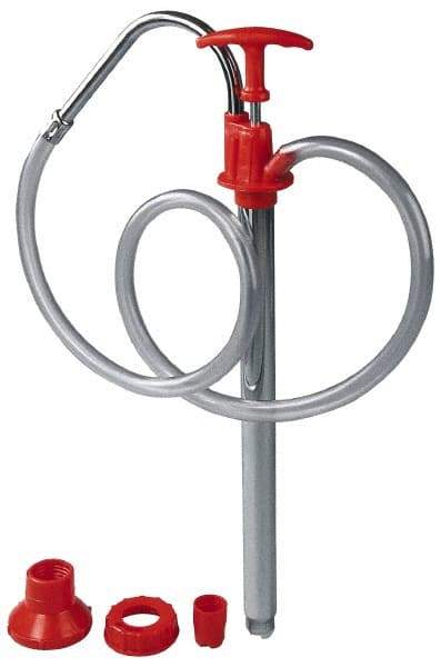 PRO-LUBE - Oil Lubrication Polyethylene Lever Hand Pump - For 5 Gal Container, Use with Antifreeze, Diesel Fuel, Engine Oil, Gear Oil & Light Fuel Oil, Do Not Use with Corrosive Media & Water-Based Media - Apex Tool & Supply