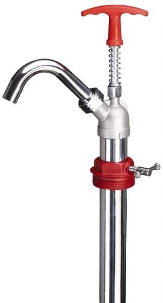 PRO-LUBE - Oil Lubrication 0.04 Strokes/oz Flow Steel & Cast Iron Lever Hand Pump - For 55 Gal Container, Use with High Viscosity Petroleum Based Media & Lacquer Thinner, Do Not Use with Corrosive Media, Gasoline & Water-Based Media - Apex Tool & Supply