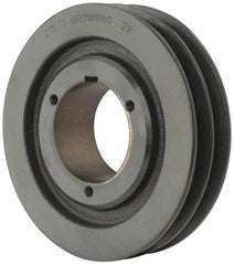 Browning - 2 Groove, 3/4 to 2-11/16 Bore Diam, 7.35" Outside Diam, QD Bushed V Belt Sheave - 6.6 A Diam Belt Pitch - Apex Tool & Supply