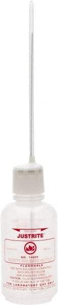 Justrite - 16 oz Safety Wash Bottle - ABS Plastic, White - Apex Tool & Supply