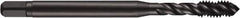 DORMER - 1-14 UNF 3 Flute 3B Modified Bottoming Spiral Flute Tap - Powdered Metal, Oxide Finish, 5-1/8" OAL, Right Hand Flute, Right Hand Thread, H4, Series E038 - Apex Tool & Supply