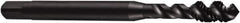 DORMER - 7/16-14 UNC 3 Flute 3B Modified Bottoming Spiral Flute Tap - Powdered Metal, Oxide Finish, 3-5/32" OAL, Right Hand Flute, Right Hand Thread, H3, Series E028 - Apex Tool & Supply