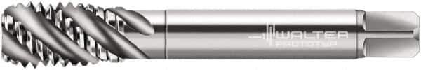 Walter-Prototyp - 3/4-10 UNC 4 Flute 2B Modified Bottoming Spiral Flute Tap - Cobalt, Bright Finish, 4-1/4" OAL, Right Hand Flute, Right Hand Thread, Series A22567 - Apex Tool & Supply