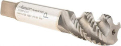 Walter-Prototyp - 1-8 UNC 4 Flute 2B Modified Bottoming Spiral Flute Tap - Cobalt, Bright Finish, 5-1/8" OAL, Right Hand Flute, Right Hand Thread, Series A22567 - Apex Tool & Supply