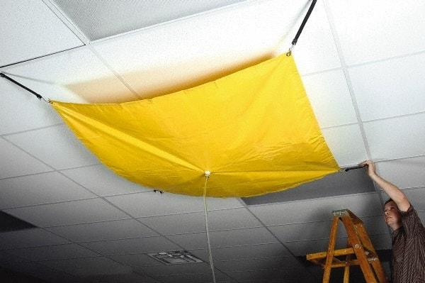 UltraTech - 80" Diam, Square Roof Leak Diverter - 20' Long x 20' Wide x 10 mil Thick, Yellow - Apex Tool & Supply