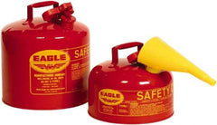 Eagle - 2 Gal Galvanized Steel Type I Safety Can - 9-1/2" High x 11-1/4" Diam, Red - Apex Tool & Supply