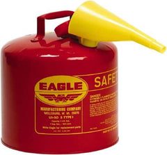 Eagle - 5 Gal Galvanized Steel Type I Safety Can - 13-1/2" High x 12-1/2" Diam, Red - Apex Tool & Supply