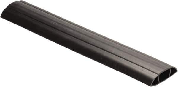 Hubbell Wiring Device-Kellems - 1 Channel, 3 Ft Long, 1-1/4" Max Compatible Cable Diam, Black PVC On Floor Cable Cover - 142.24mm Overall Width x 43.18mm Overall Height, 45.98mm Channel Width x 1-1/4" Channel Height - Apex Tool & Supply