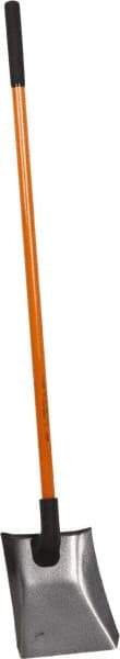 NUPLA - 11-1/2" High x 9-7/8" Wide Square Steel Shovel - 48" Long Fiberglass Straight Handle - Apex Tool & Supply
