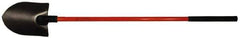 NUPLA - 11-1/2" High x 9" Wide Round Steel Shovel - 48" Long Fiberglass Straight Handle - Apex Tool & Supply