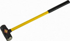NUPLA - 8 Lb Head, 32" Long Sledge Hammer - Steel Head, 6-3/8" Long Head, Fiberglass Handle - Apex Tool & Supply
