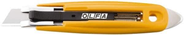 Olfa - Retractable Utility Knife - 2.84" High Carbon Tool Steel Blade, Yellow ABS Plastic/Stainless Steel Handle, 1 Blade Included - Apex Tool & Supply