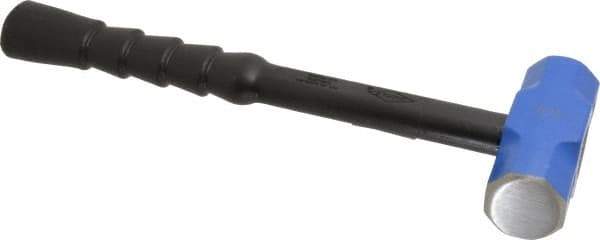 NUPLA - 3 Lb Head, 14" Long Soft Steel Safety Sledge Hammer - Steel Head, 1-1/2" Face Diam, 4-3/4" Long Head, Fiberglass Handle - Apex Tool & Supply