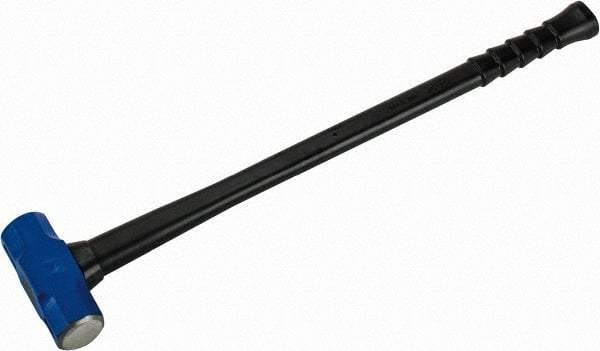 NUPLA - 8 Lb Head, 32" Long Soft Steel Safety Sledge Hammer - Steel Head, 2" Face Diam, 6-3/8" Long Head, Fiberglass Handle - Apex Tool & Supply