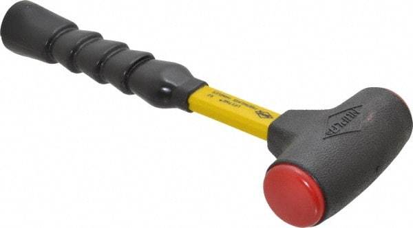NUPLA - 16 oz Head 1-1/2" Face Diam Tough Polymer Non-Marring Dead Blow Hammer - 12-1/2" OAL, Fiberglass Handle - Apex Tool & Supply