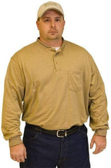 Stanco Safety Products - Size 2XL, Tan, Arc Flash, Long Sleeve Button Down Shirt - 50 to 52" Chest, 1 Pocket, Indura - Apex Tool & Supply