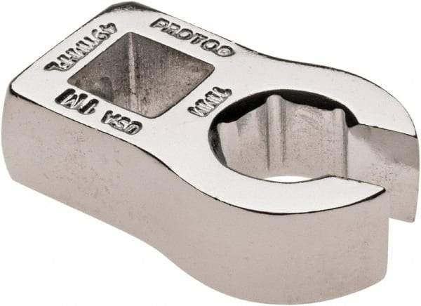 Proto - 11mm 6 Point 3/8" Drive Chrome Flare Nut Crowfoot Wrench - 15/16" Head Diam x 1/4" Head Thickness, 1-1/2" OAL - Apex Tool & Supply