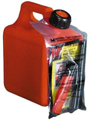 Made in USA - 1 Gal High Density Polyethylene Spill-Proof CARB Gas Can - 9-1/2" High x 7-1/2" Diam, Red - Apex Tool & Supply