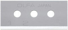 Olfa - 10 Piece Steel Safety Blade - 40mm OAL - Apex Tool & Supply