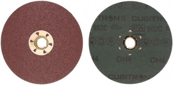 3M - 5" Diam 5/8-11 Threaded Hole 60 Grit Fiber Disc - Medium Grade, Ceramic, 12,000 Max RPM, Series 982C - Apex Tool & Supply