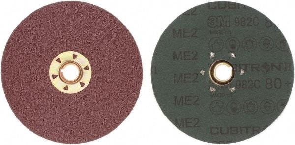 3M - 5" Diam 5/8-11 Threaded Hole 80 Grit Fiber Disc - Medium Grade, Ceramic, 12,000 Max RPM, Series 982C - Apex Tool & Supply