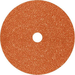 3M - 7" Diam 5/8-11 Threaded Hole 80 Grit Fiber Disc - Medium Grade, Ceramic, 8,600 Max RPM, Series 982C - Apex Tool & Supply