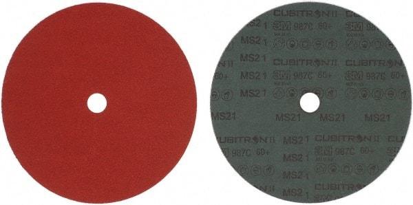 3M - 9-1/8" Diam 7/8" Hole 60 Grit Fiber Disc - Medium Grade, Ceramic, 6,600 Max RPM, Series 987C - Apex Tool & Supply