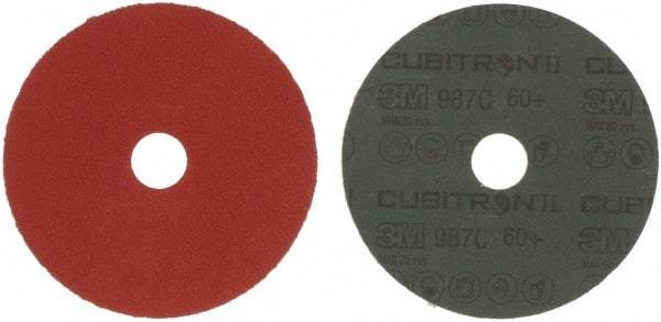 3M - 5" Diam 7/8" Hole 60 Grit Fiber Disc - Medium Grade, Ceramic, 12,000 Max RPM, Series 987C - Apex Tool & Supply