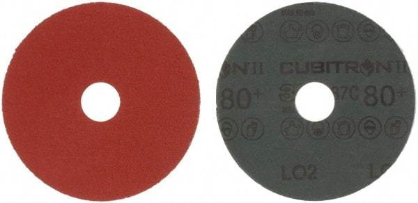 3M - 4-1/2" Diam 7/8" Hole 80 Grit Fiber Disc - Medium Grade, Ceramic, 13,300 Max RPM, Series 987C - Apex Tool & Supply