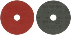 3M - 5" Diam 7/8" Hole 80 Grit Fiber Disc - Medium Grade, Ceramic, 12,000 Max RPM, Series 987C - Apex Tool & Supply