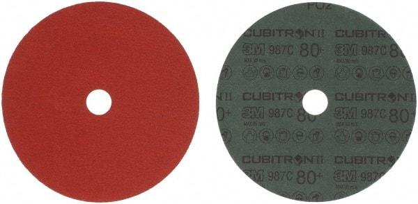 3M - 7" Diam 7/8" Hole 80 Grit Fiber Disc - Medium Grade, Ceramic, 8,600 Max RPM, Series 987C - Apex Tool & Supply