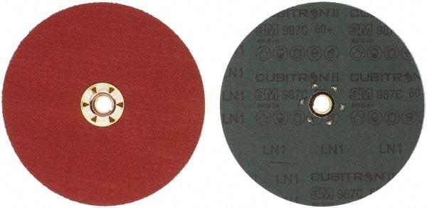 3M - 7" Diam 5/8-11 Threaded Hole 60 Grit Fiber Disc - Medium Grade, Ceramic, 8,600 Max RPM, Series 987C - Apex Tool & Supply