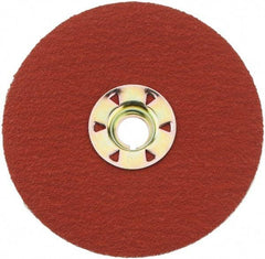3M - 4-1/2" Diam 5/8-11 Threaded Hole 80 Grit Fiber Disc - Medium Grade, Ceramic, 13,300 Max RPM, Series 987C - Apex Tool & Supply